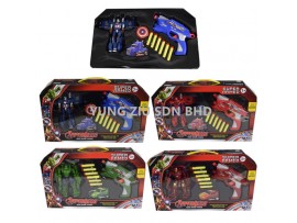 TY333#TRANSFORMING HERO AND SOFT GUN TOY SET